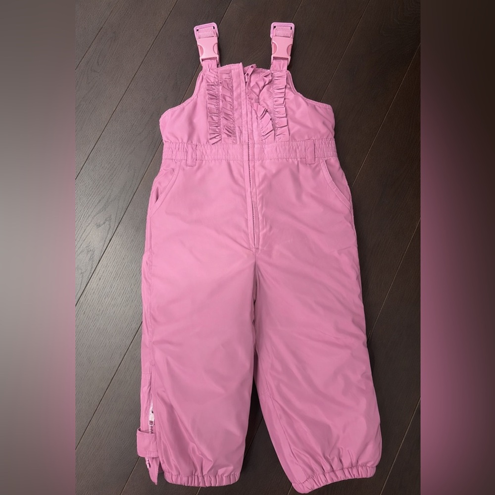 Baby GAP Toddler Girl Pink Snow Pants Snow Bib Overalls Ruffles18-24 months